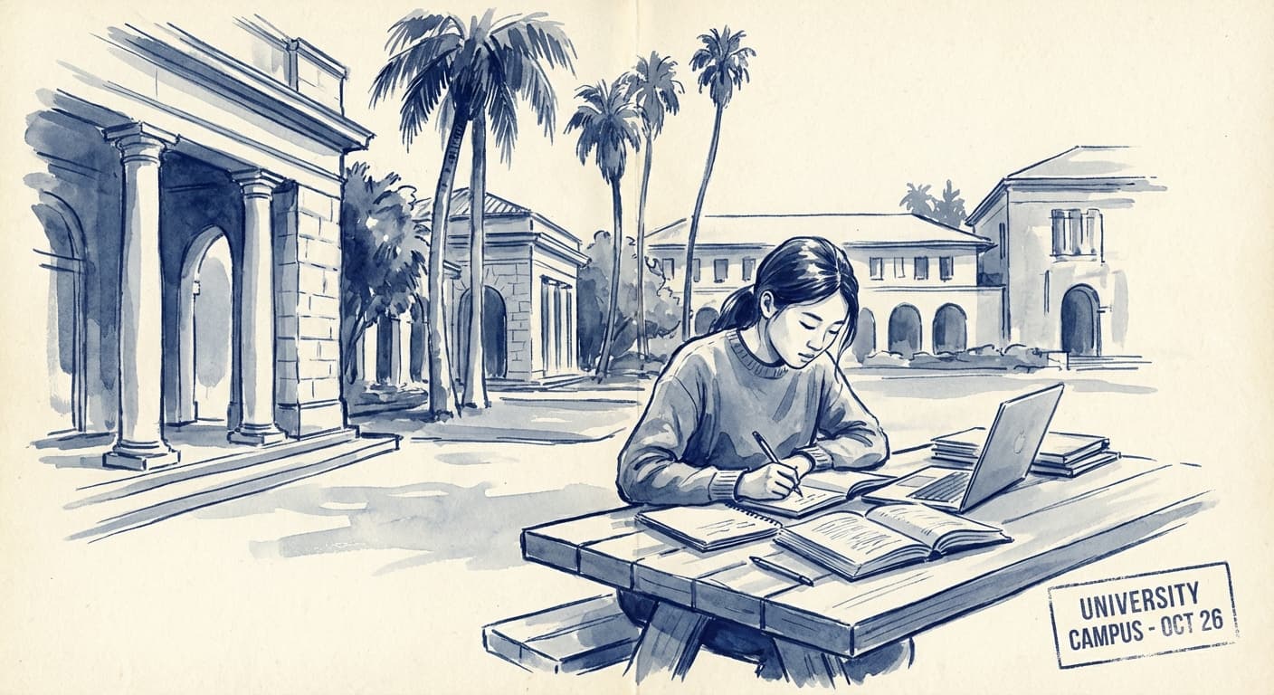 University of Southern California — ink wash illustration